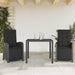 Set bistro cu perne, 3 piese, negru, poliratan - WALTI WALTI