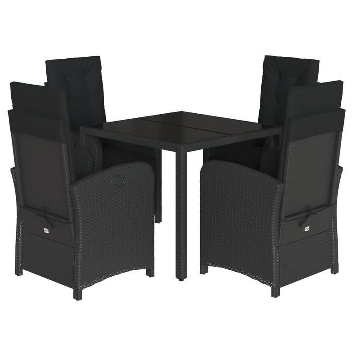 Set mobilier de grădină cu perne, 5 piese, negru, poliratan - WALTI WALTI