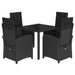 Set mobilier de grădină cu perne, 5 piese, negru, poliratan - WALTI WALTI