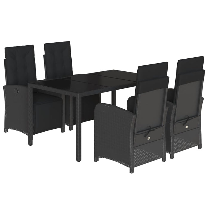 Set mobilier de grădină cu perne, 5 piese, negru, poliratan - WALTI WALTI
