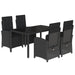 Set mobilier de grădină cu perne, 5 piese, negru, poliratan - WALTI WALTI