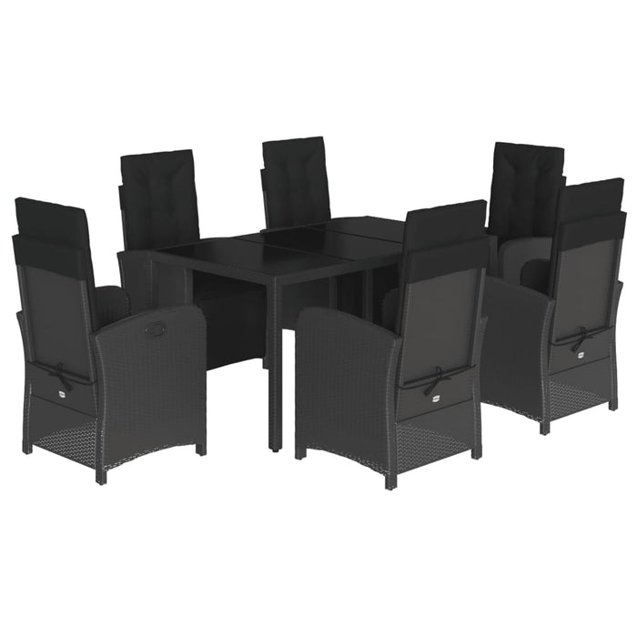 Set mobilier de grădină cu perne, 7 piese, negru, poliratan - WALTI WALTI