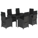 Set mobilier de grădină cu perne, 7 piese, negru, poliratan - WALTI WALTI