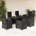 Set mobilier de grădină cu perne, 7 piese, negru, poliratan - WALTI WALTI