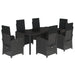 Set mobilier de grădină cu perne, 7 piese, negru, poliratan - WALTI WALTI