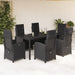 Set mobilier de grădină cu perne, 7 piese, negru, poliratan - WALTI WALTI