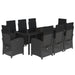 Set mobilier de grădină cu perne, 9 piese, negru, poliratan - WALTI WALTI