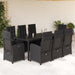 Set mobilier de grădină cu perne, 9 piese, negru, poliratan - WALTI WALTI