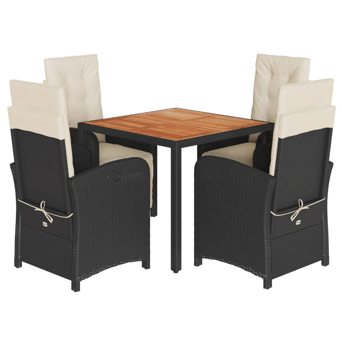 Set mobilier de grădină cu perne, 5 piese, negru, poliratan - WALTI WALTI