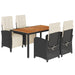 Set mobilier de grădină cu perne, 5 piese, negru, poliratan - WALTI WALTI