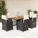Set mobilier de grădină cu perne, 7 piese, negru, poliratan - WALTI WALTI