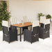 Set mobilier de grădină cu perne, 7 piese, negru, poliratan - WALTI WALTI