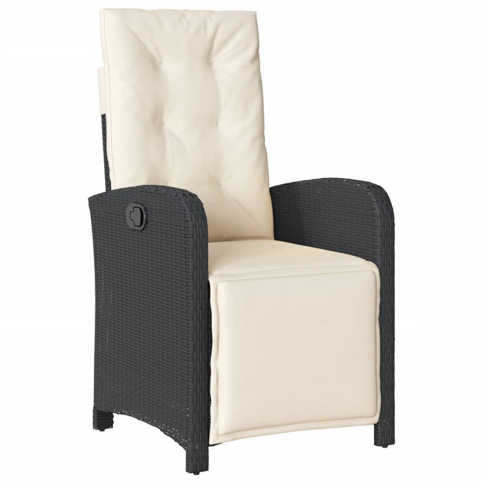 Set mobilier de grădină cu perne, 9 piese, negru, poliratan - WALTI WALTI