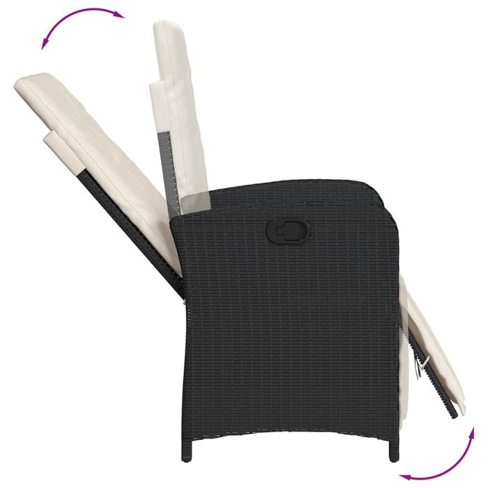 Set mobilier de grădină cu perne, 9 piese, negru, poliratan - WALTI WALTI