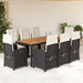 Set mobilier de grădină cu perne, 9 piese, negru, poliratan - WALTI WALTI