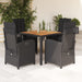 Set mobilier de grădină cu perne, 5 piese, negru, poliratan - WALTI WALTI