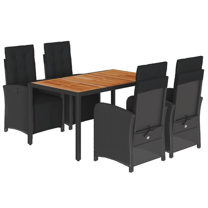 Set mobilier de grădină cu perne, 5 piese, negru, poliratan - WALTI WALTI