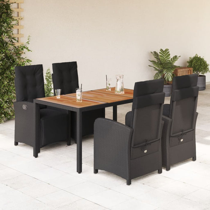Set mobilier de grădină cu perne, 5 piese, negru, poliratan - WALTI WALTI