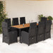 Set mobilier de grădină cu perne, 9 piese, negru, poliratan - WALTI WALTI