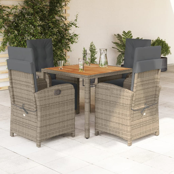 Set mobilier de grădină cu perne, 5 piese, gri, poliratan - WALTI WALTI