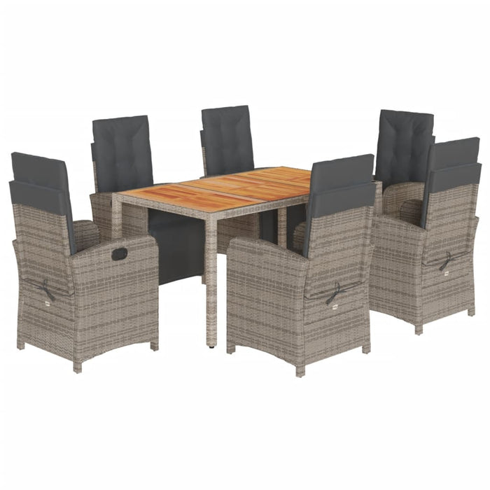 Set mobilier de grădină cu perne, 7 piese, gri, poliratan - WALTI WALTI