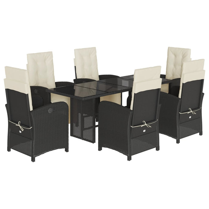 Set mobilier de grădină cu perne, 7 piese, negru, poliratan - WALTI WALTI