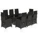Set mobilier de grădină cu perne, 9 piese, negru, poliratan - WALTI WALTI