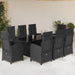 Set mobilier de grădină cu perne, 9 piese, negru, poliratan - WALTI WALTI