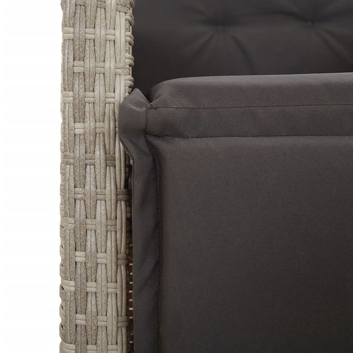 Set mobilier grădină cu perne, 9 piese, gri deschis, poliratan - WALTI WALTI