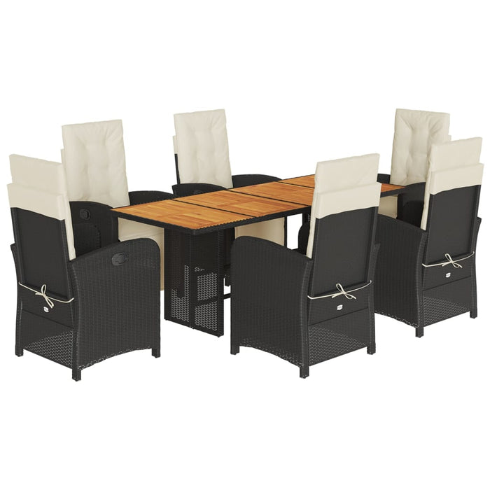 Set mobilier de grădină cu perne, 7 piese, negru, poliratan - WALTI WALTI