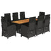 Set mobilier de grădină cu perne, 9 piese, negru, poliratan - WALTI WALTI