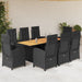Set mobilier de grădină cu perne, 9 piese, negru, poliratan - WALTI WALTI