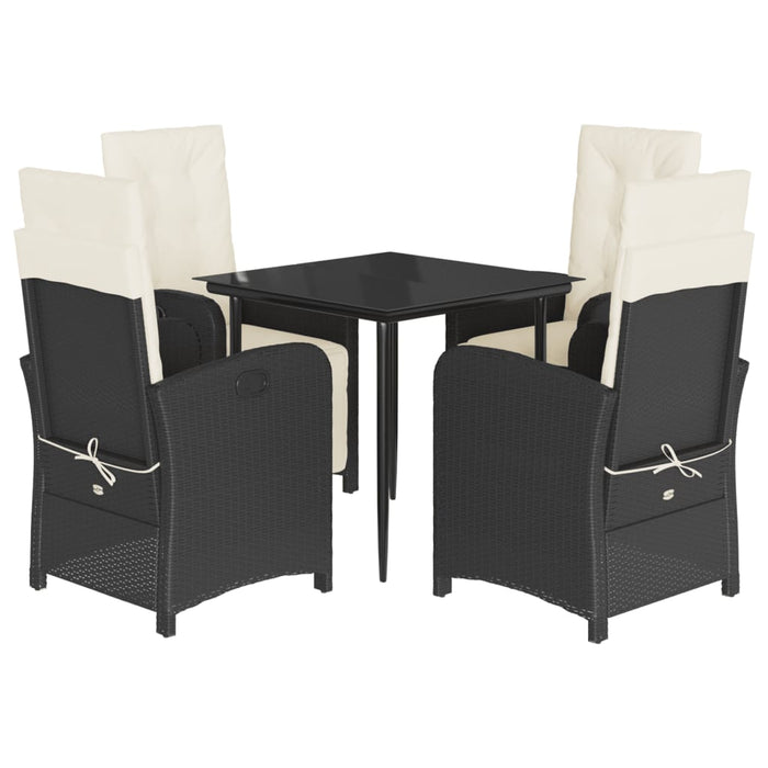 Set mobilier de grădină cu perne, 5 piese, negru, poliratan - WALTI WALTI