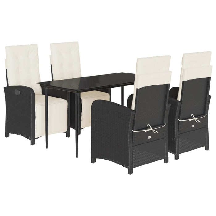 Set mobilier de grădină cu perne, 5 piese, negru, poliratan - WALTI WALTI