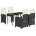 Set mobilier de grădină cu perne, 5 piese, negru, poliratan - WALTI WALTI
