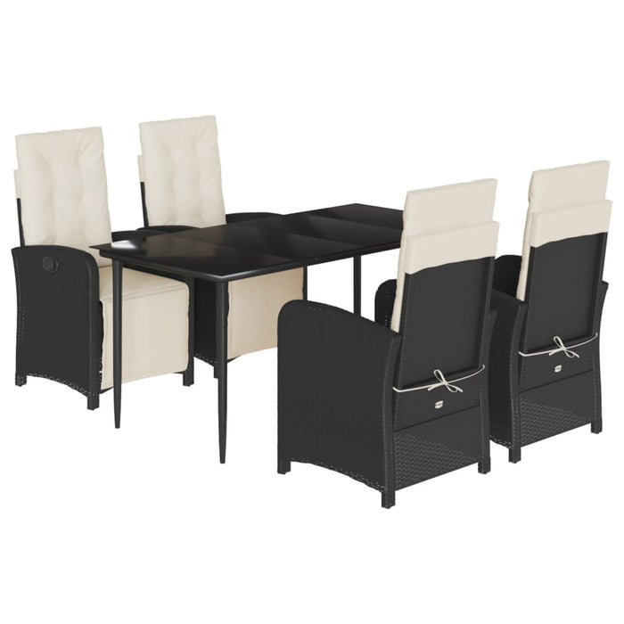 Set mobilier de grădină cu perne, 5 piese, negru, poliratan - WALTI WALTI