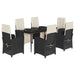 Set mobilier de grădină cu perne, 7 piese, negru, poliratan - WALTI WALTI