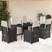Set mobilier de grădină cu perne, 7 piese, negru, poliratan - WALTI WALTI