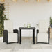 Set bistro cu perne, 3 piese, negru, poliratan - WALTI WALTI