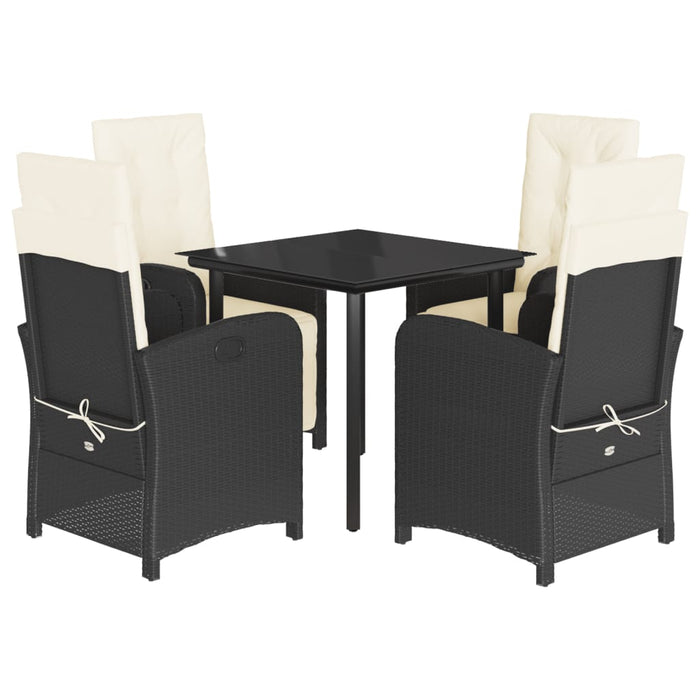 Set mobilier de grădină cu perne, 5 piese, negru, poliratan - WALTI WALTI