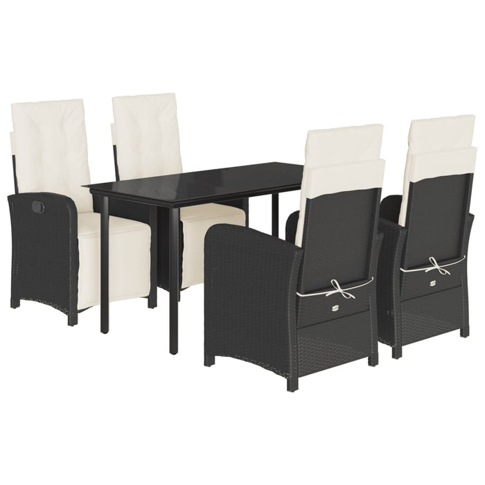 Set mobilier de grădină cu perne, 5 piese, negru, poliratan - WALTI WALTI