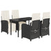 Set mobilier de grădină cu perne, 5 piese, negru, poliratan - WALTI WALTI