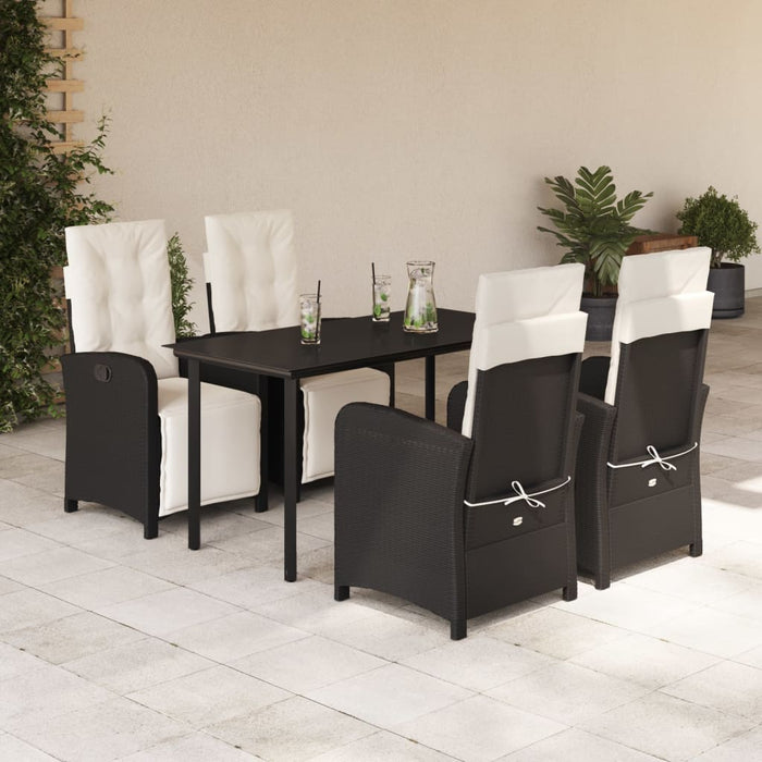 Set mobilier de grădină cu perne, 5 piese, negru, poliratan - WALTI WALTI