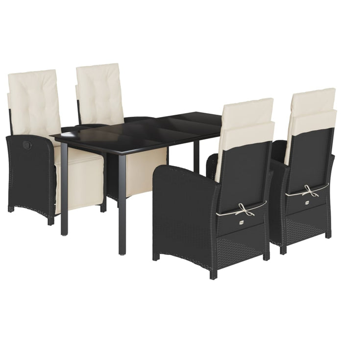 Set mobilier de grădină cu perne, 5 piese, negru, poliratan - WALTI WALTI