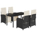Set mobilier de grădină cu perne, 5 piese, negru, poliratan - WALTI WALTI