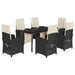 Set mobilier de grădină cu perne, 7 piese, negru, poliratan - WALTI WALTI