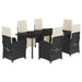 Set mobilier de grădină cu perne, 7 piese, negru, poliratan - WALTI WALTI