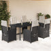 Set mobilier de grădină cu perne, 7 piese, negru, poliratan - WALTI WALTI
