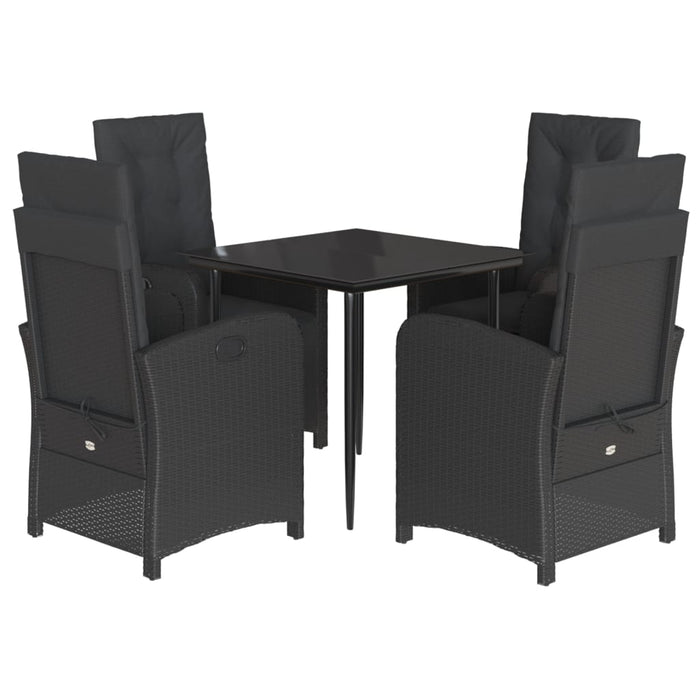 Set mobilier de grădină cu perne, 5 piese, negru, poliratan - WALTI WALTI
