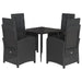 Set mobilier de grădină cu perne, 5 piese, negru, poliratan - WALTI WALTI
